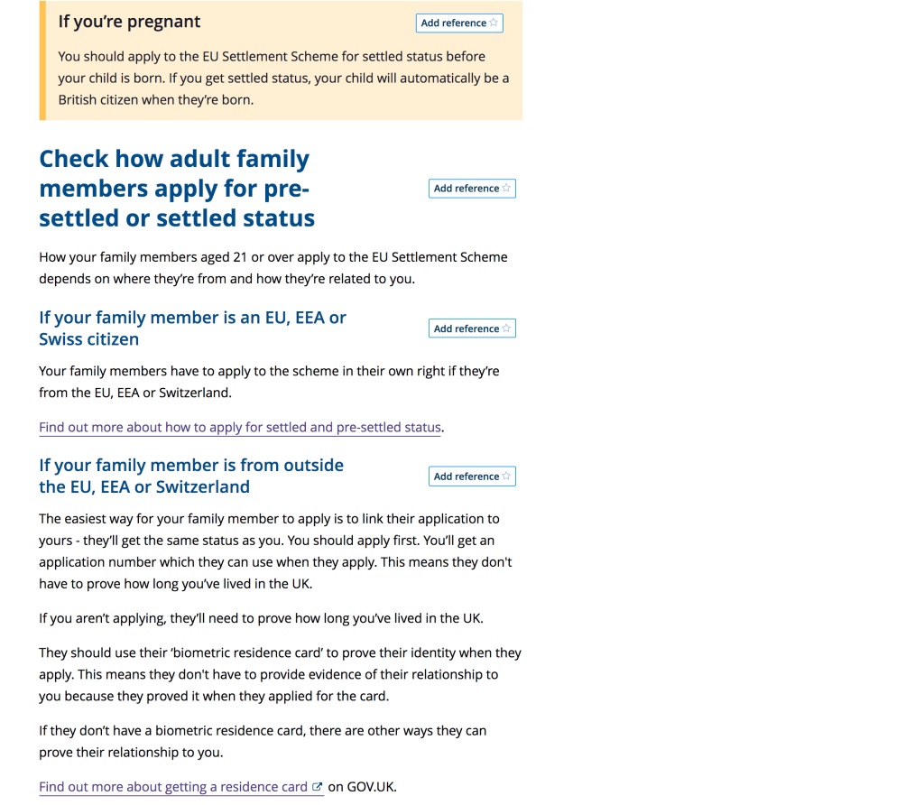 Screenshot of Citizens Advice internal web page